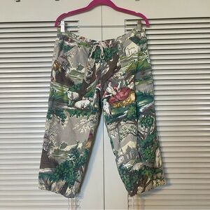 EV4 Rococo Print Drawstring Long Shorts Capris IT42